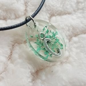 Floral Initial Necklace, Handcrafted NWOT
